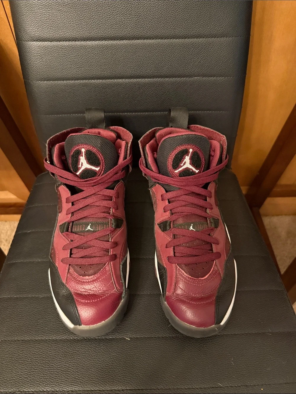Womens Maroon and Black High-Top Sneakers